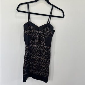 Vintage Laundry by Design Black Lace prom whimsigoth 90’s Y2K corset mini dress